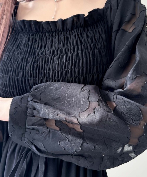 「mily bilet」 長袖ワンピース X-LARGE ブラック レディース_画像8