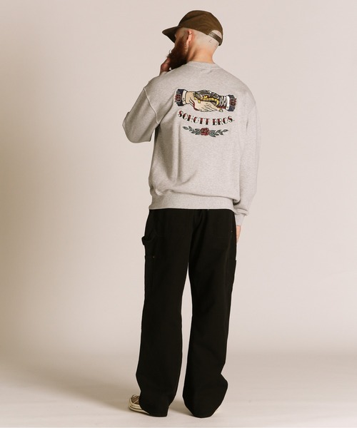 「Schott」 スウェットカットソー L ネイビー メンズ_画像4