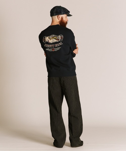 「Schott」 スウェットカットソー L ネイビー メンズ_画像8