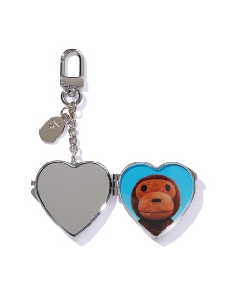 ゴエもんページ リバティ ブラシ ミラー バッグチャーム A BATHING APE（アベイシングエイプ） キーホルダー ABC CAMO HEART