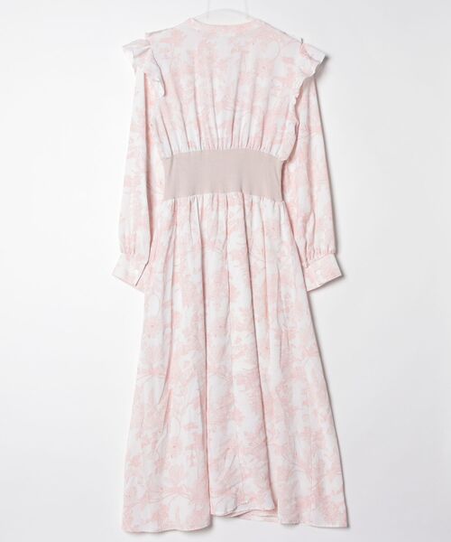 「apres jour」 花柄長袖ワンピース LL ピンク レディース_画像2