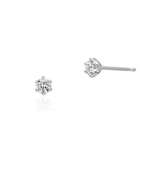 ピアス K10ホワイトゴールド 一粒 ピアス レディースの画像