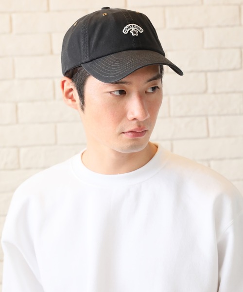 キャンバスxレザー ベースボールキャップ CONVERSE キャップ 帽子 「CONVERSE/コンバース」キャンバス