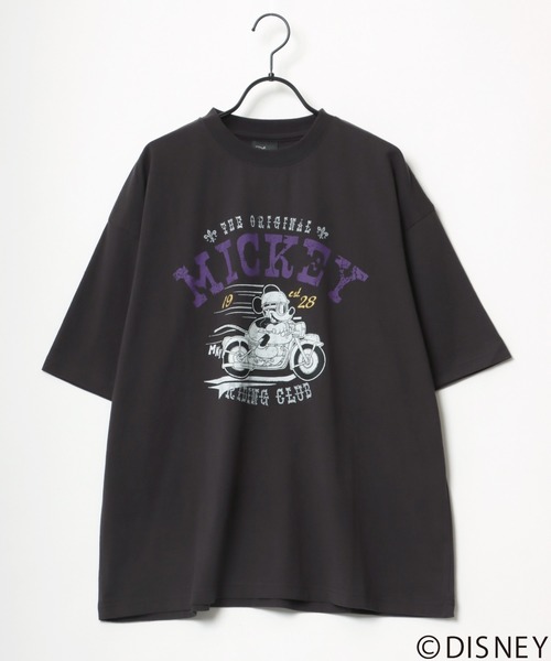 コラボ✨Disney フレームワーク ミッキー ビッグシルエット Tシャツ 90's disney ミッキー 逆さま 超ビッグシルエット tシャツ 黒