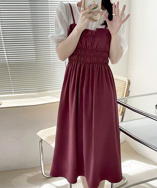 極美品 CELFORD パフスリーブ ワンピース ギャザー プリーツ Girly Doll ワンピース パフスリーブブラウスドッキングギャザー