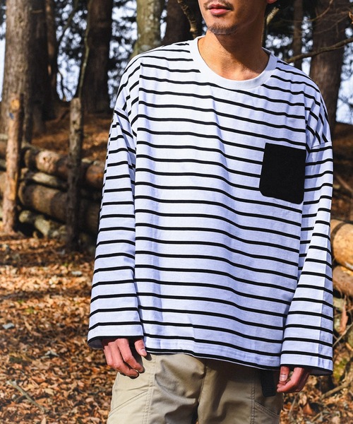 tシャツ Tシャツ レディース BORDER POCKET L/S T SHIRTS｜zozo