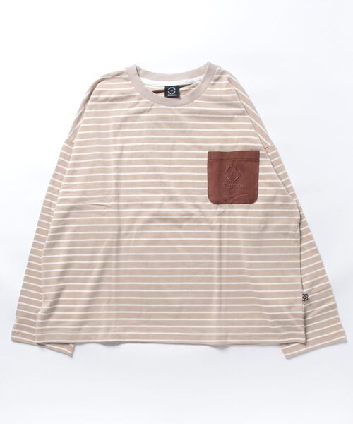 ポケット付きボーダーロンT BORDER POCKET L/S T SHIRTS【smore】 S'more tシャツ BORDER POCKET L/S T SHIRTS レディース メンズ