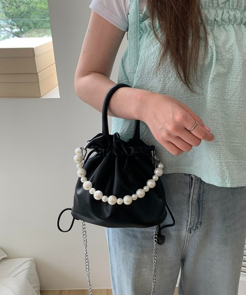 cream creme トートバッグ パールバケットバッグ レディース