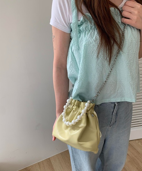 cream creme トートバッグ パールバケットバッグ レディース