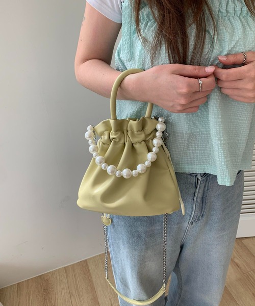 cream creme トートバッグ パールバケットバッグ レディース