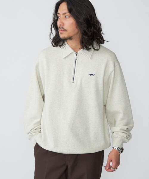 naptime ワッペンプルオーバースウェット　S Penguin by Munsingwear ハーフジップ スウェットシャツ
