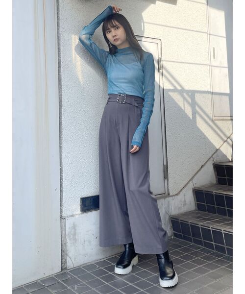 MURUA ワイドパンツ ハイウエストタックワイドパンツ[品番：MKSW0056861]｜MURUA