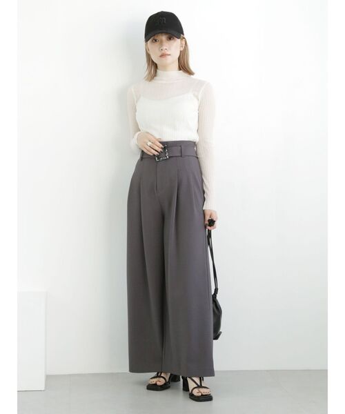 MURUA ワイドパンツ ハイウエストタックワイドパンツ[品番：MKSW0056861]｜MURUA