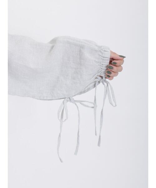 Samansa Mos2 チュニック 「WaterlessLinen」前後着リボン