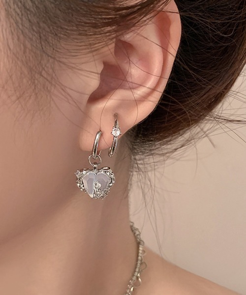 NO WAY ピアス ラインストーンモチーフデザインピアス/ペア(RZ