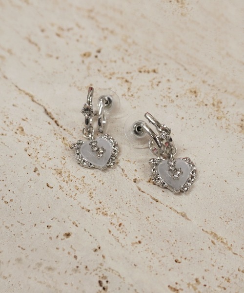 ピアス　刻印 ラインストーン ピアス 刻印 ラインストーン NO WAY ピアス ラインストーンモチーフ