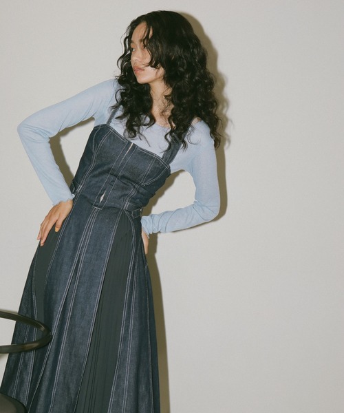 CASA FLINE」 キャミソールワンピース FREE インディゴブルー  