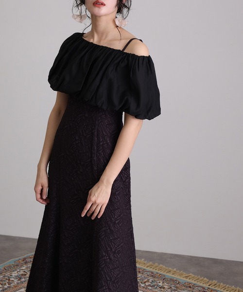 atlo／オケージョンドレス／ブラック atlo ドレス 同窓会 オケージョンドレス 結婚式 パーティー