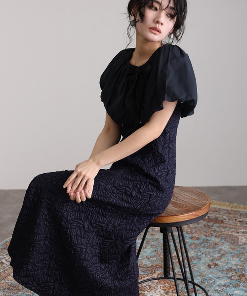 atlo パーティードレス／オケージョンドレス／ワンピ／結婚式 atlo オケージョンドレス 小柄 ゆったり ワンピース 結婚式