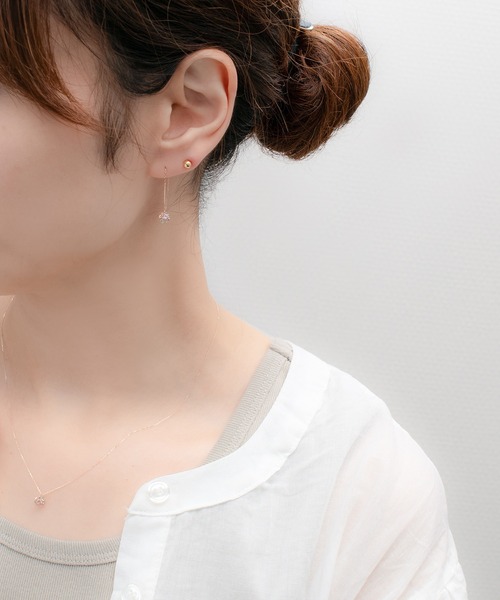 BLOOM（ブルーム） ピアス K10 ピンクゴールド キュービックジルコニア