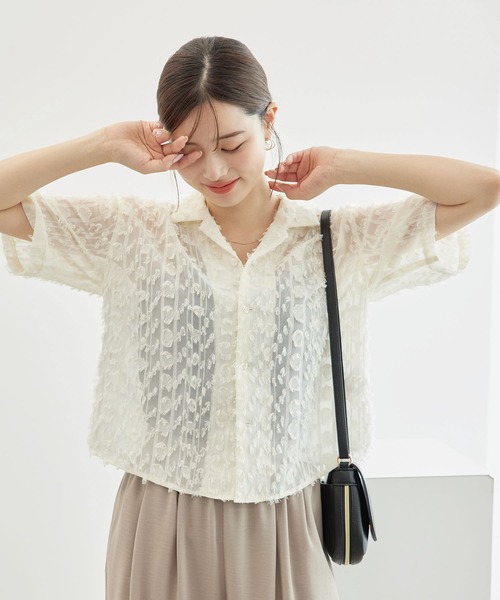 ROPE' PICNIC（ロペ ピクニック） ブラウス シャツ フリンジジャガード