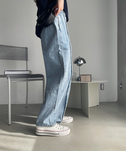 デニム・ジーパン PHILOSOPHY Women Denim Pants A032107310001 White Ada. ジーンズ デニム デニムパンツ センターシームデザイン