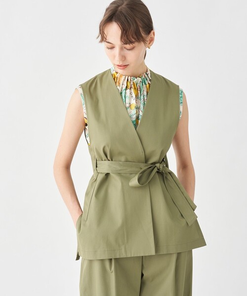 TOMORROWLAND collection ベスト ジレ コットンギャバジン フレア