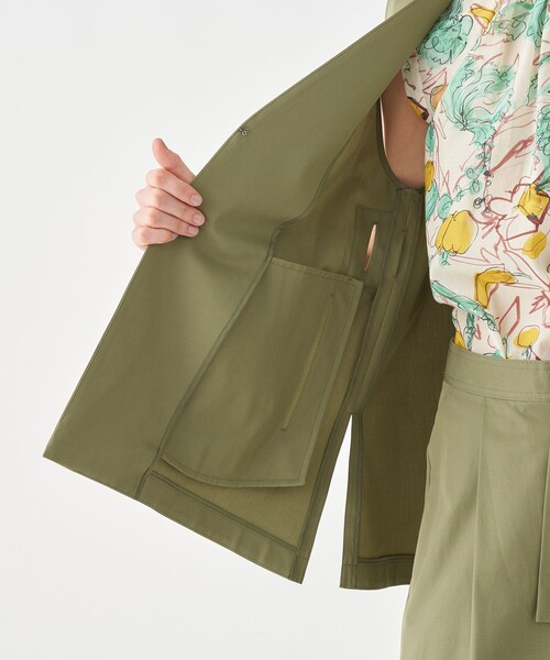 TOMORROWLAND 24SS コットンギャバジン フレアベルテッドジレ TOMORROWLAND collection ベスト ジレ コットンギャバジン フレア