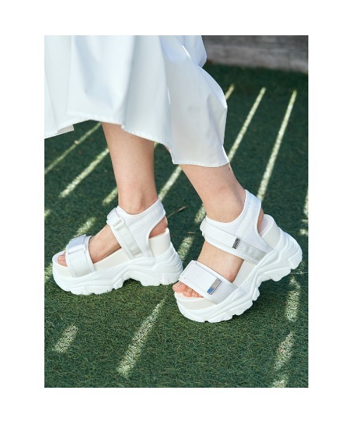 Mafmof 厚底スポーツサンダル マフモフ Mafmof Mafmof(マフモフ)10cmメガ厚底クラッシュソール