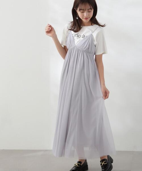 デニムチュール切替キャミソールワンピース春夏 デニムチュールキャミワンピース[品番：PLMW0011937]｜Re