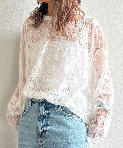 Kotoe tシャツ ビッグシルエット フラワーレーストップス