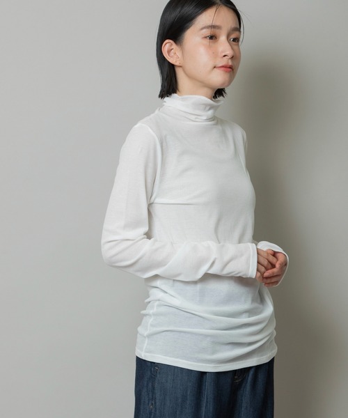 tシャツ シアーストレッチリブタートルネックプルオーバー レディース Munich tシャツ シアーストレッチリブタートルネックプル