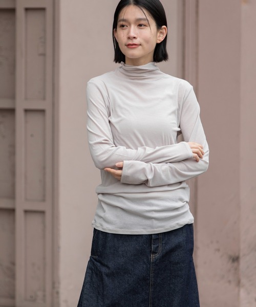 tシャツ シアーストレッチリブタートルネックプルオーバー レディース Munich tシャツ シアーストレッチリブタートルネックプル