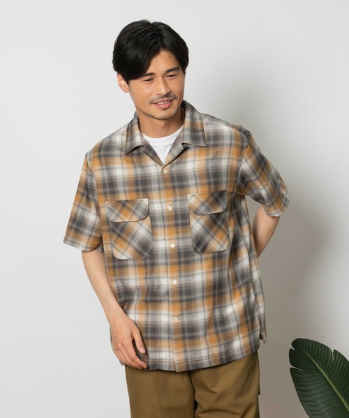 BACK NUMBER シャツ 「BACK NUMBER」開襟オンブレ半袖シャツ