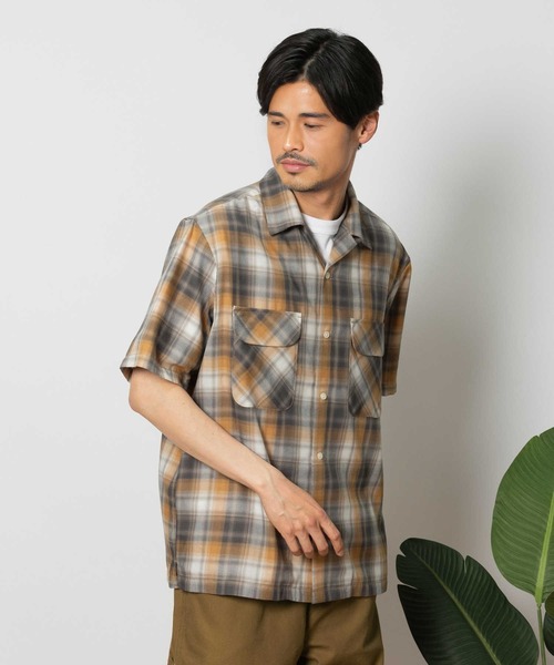 BACK NUMBER シャツ 「BACK NUMBER」開襟オンブレ半袖シャツ