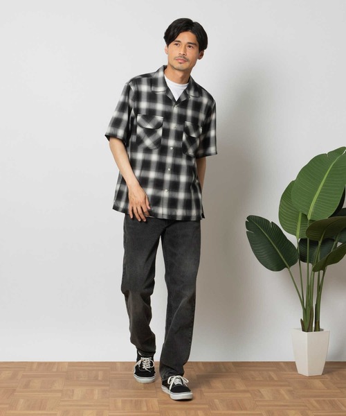 BACK NUMBER シャツ 「BACK NUMBER」開襟オンブレ半袖シャツ