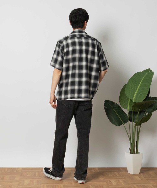 BACK NUMBER シャツ 「BACK NUMBER」開襟オンブレ半袖シャツ