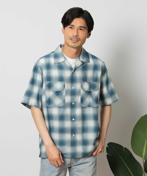 BACK NUMBER シャツ 「BACK NUMBER」開襟オンブレ半袖シャツ