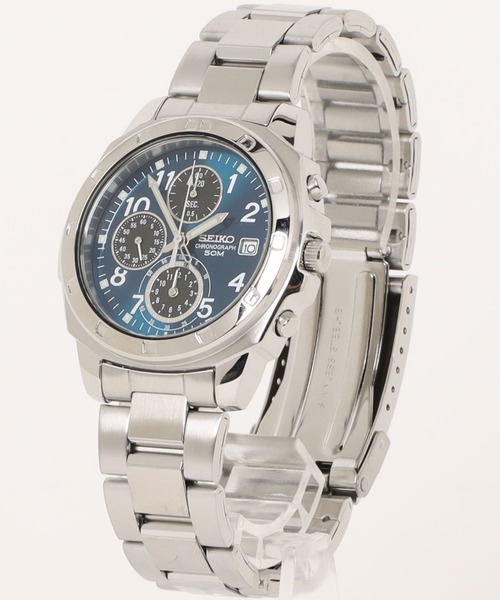 腕時計 SEIKO セイコー/ 5気圧防水 日本製クォーツ クロノグラフ メタルベルト ラウンドフェイス アナログ腕時計 //// SNDシリーズの画像