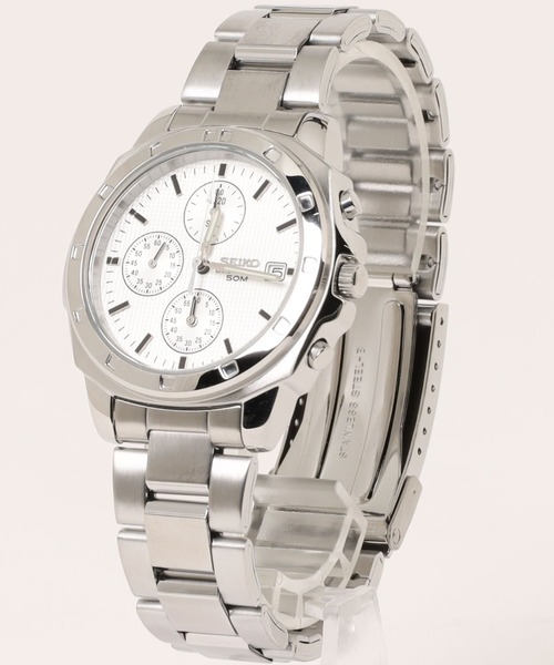 腕時計 SEIKO セイコー/ 5気圧防水 日本製クォーツ クロノグラフ メタルベルト ラウンドフェイス アナログ腕時計 //// SNDシリーズの画像