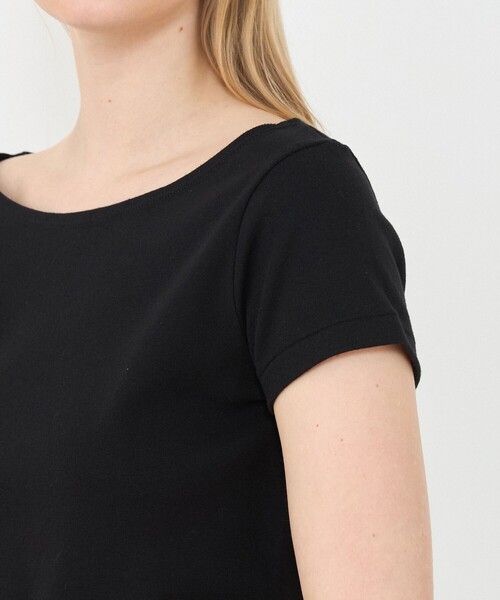 GALERIE VIE tシャツ ソフトジャージーリブ ハーフスリーブ