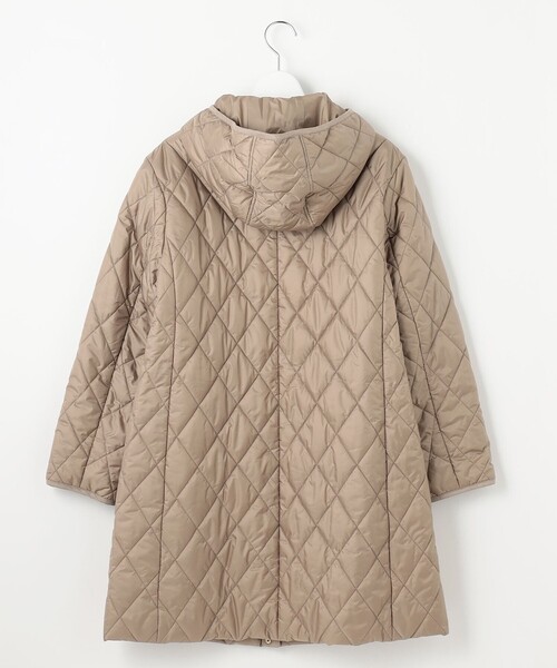 美品 45RPM フーデッドコート ベージュ系 裏地キルティング XL相当 コート アウター 「WEB限定カラーあり・洗える」コンパクトタフタ