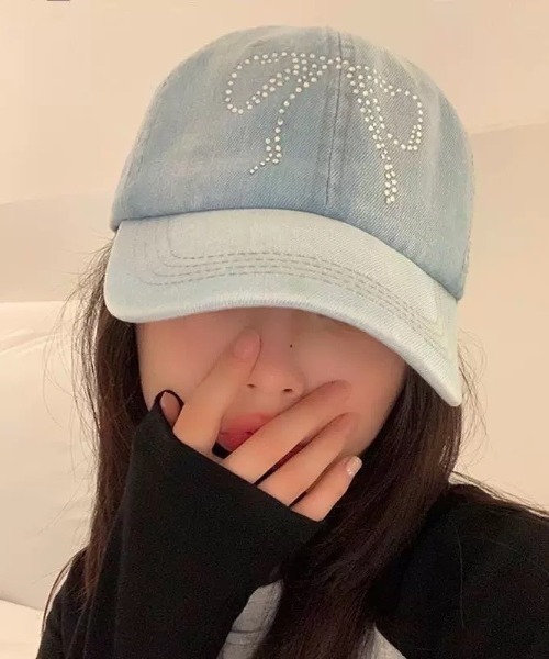 【デニムリボンが爽やか映え】HERMES Kalliope 帽子 ナチュラル SALE】リボン刺繍デニムキャップ – BLUE ONLINE