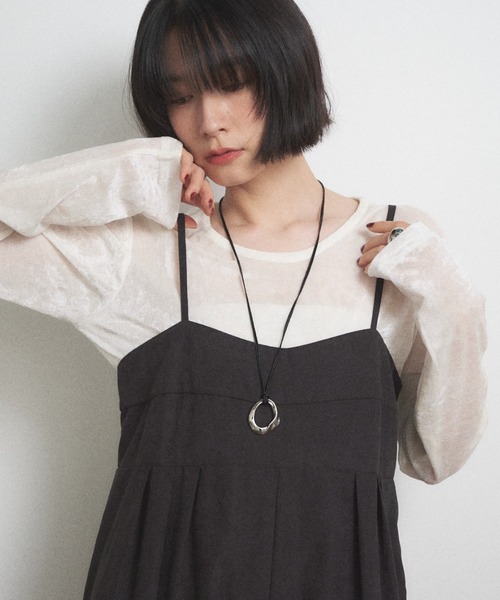 Shelly island（シェリーアイランド） tシャツ シアーベロアクルー