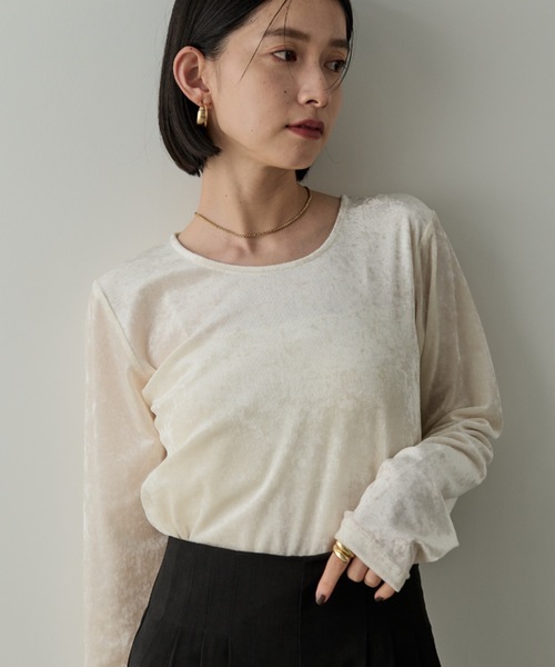 Shelly island（シェリーアイランド） tシャツ シアーベロアクルー