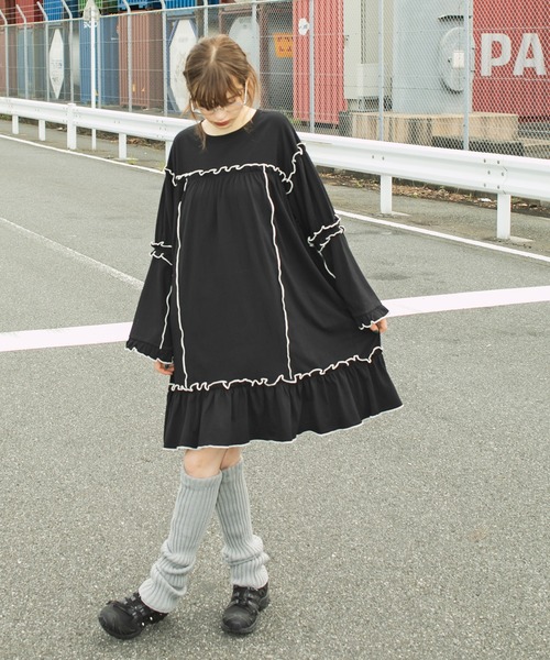 美品 PROVOKE プロヴォーク  furi-furi long Tee フリル ロングスリーブ Tシャツ カットソー F ホワイト レディース 古着 中古 PROVOKE 美品 プロヴォーク furi-furi long Tee フリル ロング