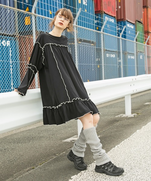 tシャツ フレアスリーブTシャツ レディース HusHusH フレアスリーブTシャツ レディース