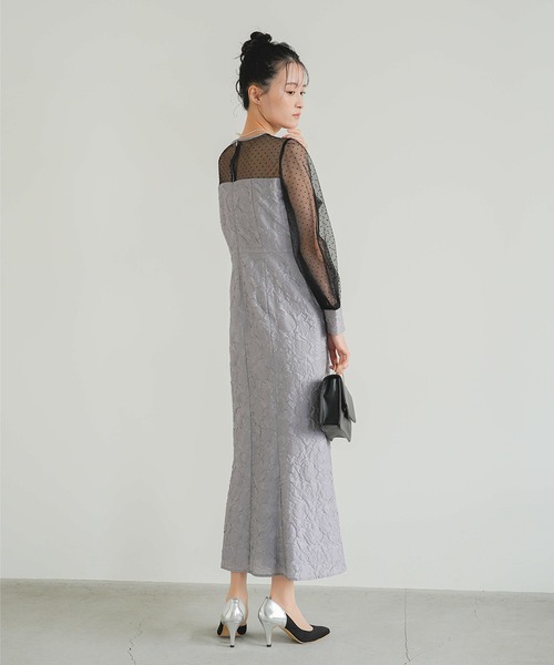 【新品未使用】 kaene ドレス kaene ドレス エンボスフラワードットミックスドレス : ZOZOTOWN