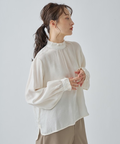 【50%OFF】ケレン kelen フラワー ジャガード フリル デザイン ブラウス FEW JACQUARD lkl25hbl2190 レディース 50%OFF】kelen ケレン フラワー ジャガード フリル デザイン