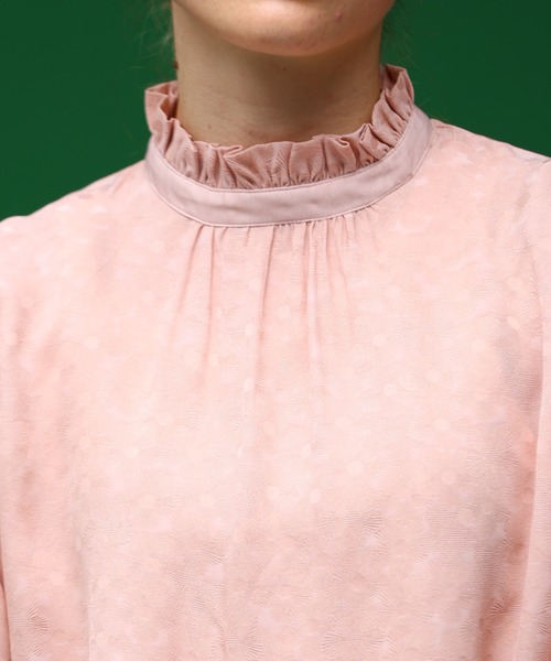 ブラウス シャツ 「KELEN / ケレン」 フラワージャガードフリルデザインブラウス FEW JACQUARD レディース セール】「KELEN / ケレン」 フラワージャガードフリルデザイン